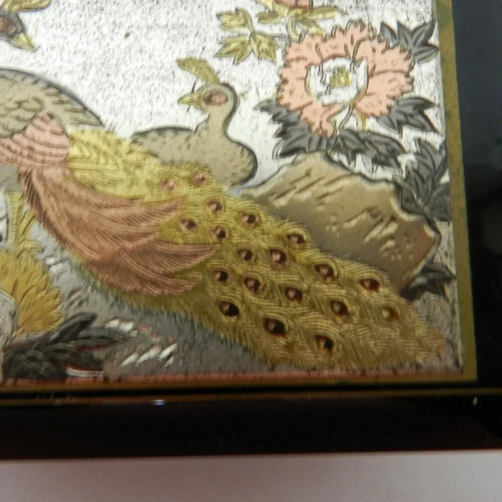 The San Francisco Music Box Company Vintage Peacock Trinket Japan NOT Working